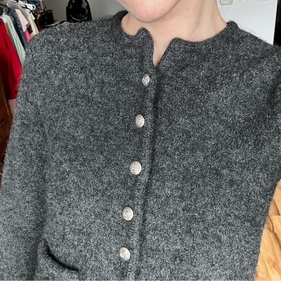 Abercrombie & Fitch gray cardigan with silver buttons🩶 - Picture 3 of 5